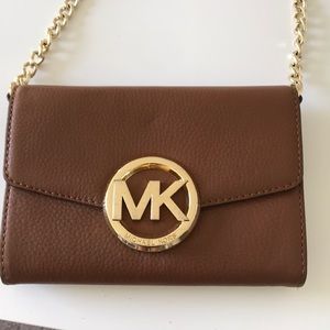 Michael Kors Brown Leather Clutch Purse